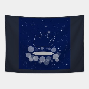 business, businesslike, managing, documents, document folder, suitcase, folder, bag, illustration, shine, stars, beautiful, style, glitter, space, galaxy Tapestry