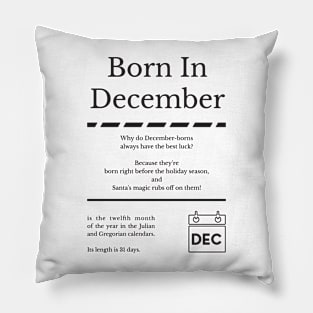 Born in December Pillow