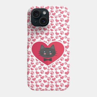 Cute back kitten in my heart Phone Case