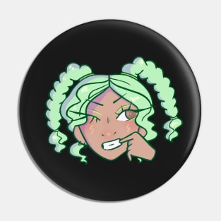 Green Haired Girl Pin