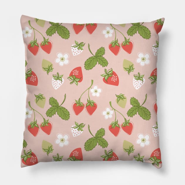 Strawberry pattern Pillow by DanielK