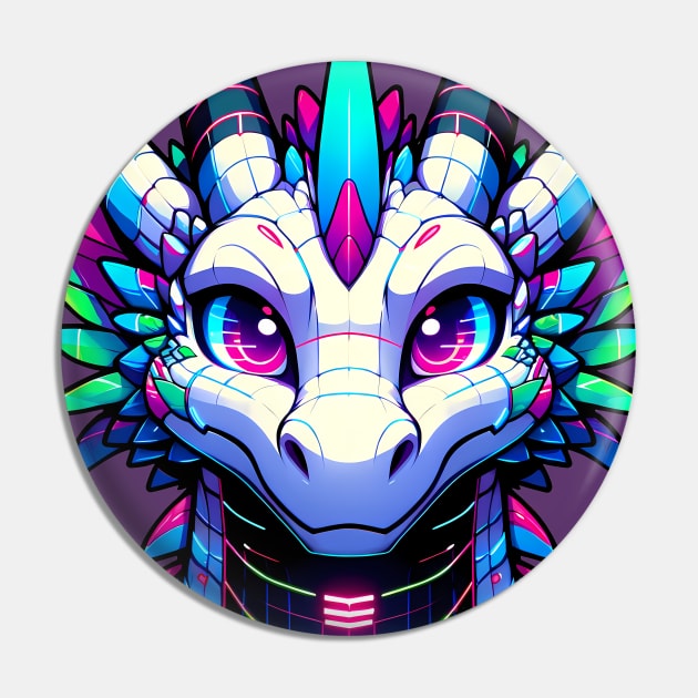 Cyberpunk Neon Furry Anthro Scalie Dragon Pin by Blue Bull Bazaar