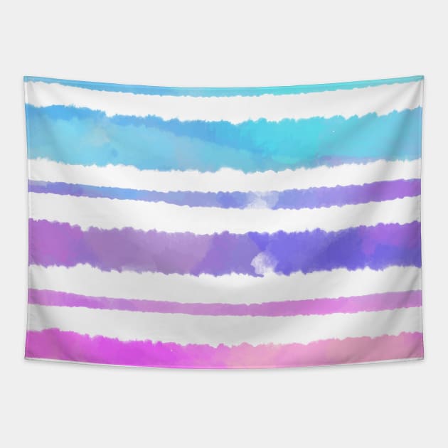 Watercolor stripes Tapestry by zeevana