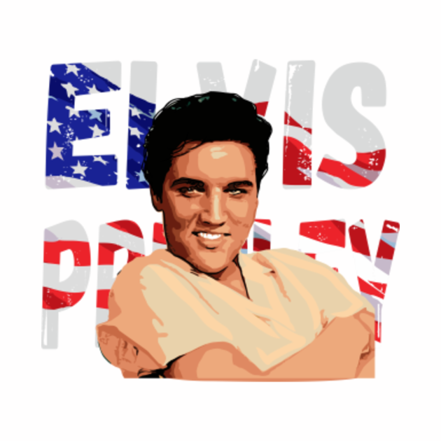 Elvis Presley American Flag - Elvis Presley - Baseball T-Shirt | TeePublic