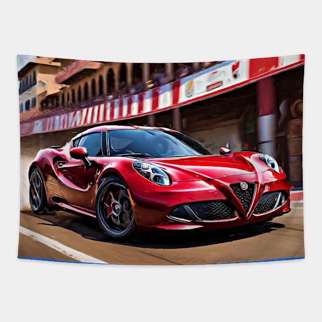 Alfa Romeo 4C Tapestry by DeVerviers