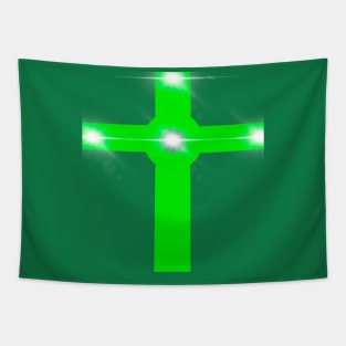 Green Crucifix Tapestry