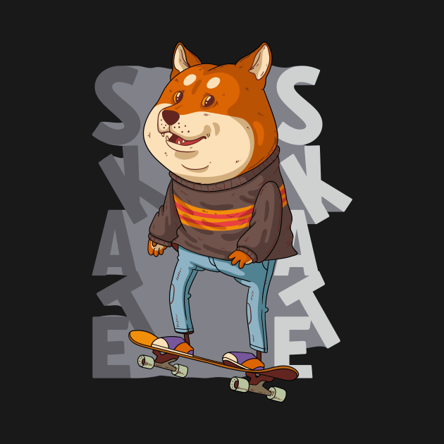 Shiba Inu on skate • Skateboarding Dog by WeAreTheWorld