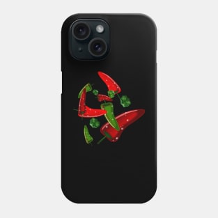 Green and Red Jalapeno Peppers Phone Case