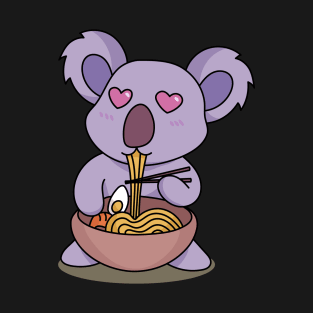 Cute Koala Bear with Ramen - Kawaii Designs T-Shirt