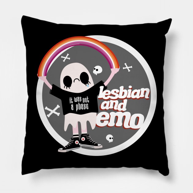 Lesbian and Emo Badge Pillow by rachelaranha