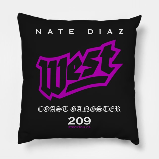 Nate Diaz West Pillow by SavageRootsMMA