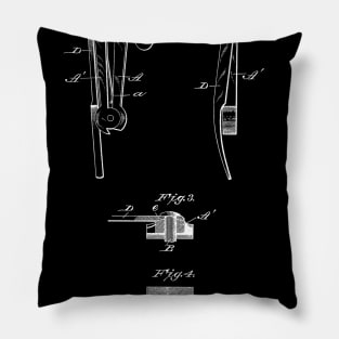 Vise Vintage Patent Hand Drawing Pillow