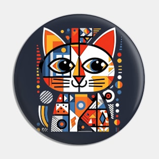 A Geometric Cat Design Pin