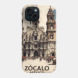 Zócalo de Mexico Vintage Poster Tourism Phone Case