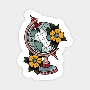 Globe traditional tattoo Magnet