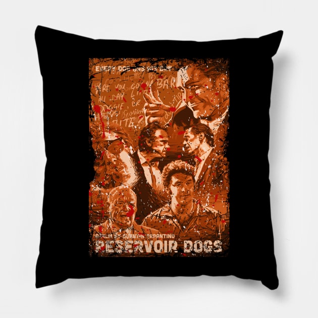 Retro Neo Noir Crime Film Pillow by WholesomeFood