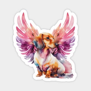 Watercolor Dachshund Angel 4 Magnet