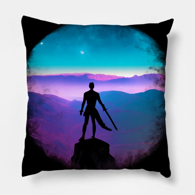 Warrior Staring At The Space Pillow by NoMans