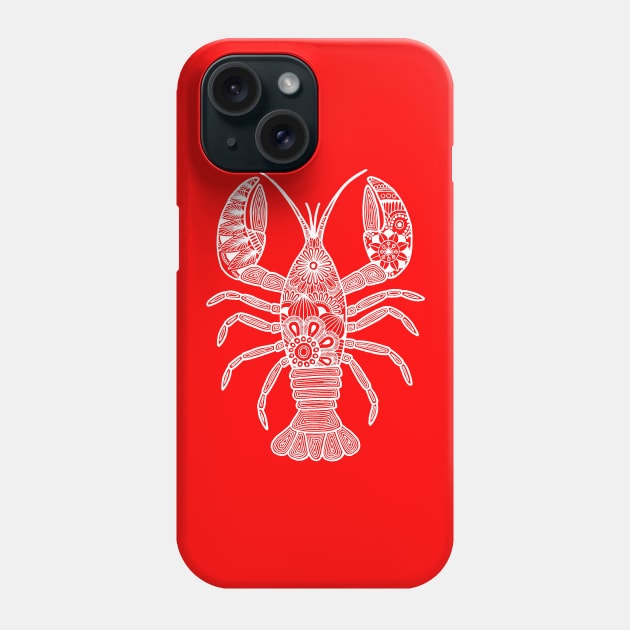 Lobster (red and white vertical) Phone Case by calenbundalas