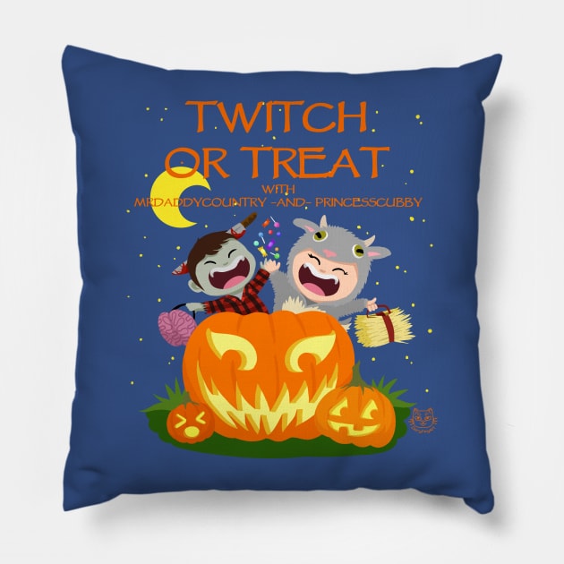 Twitch or Treat (Light Design) with PrincessCubby & MrDaddyCountryTv Pillow by PrincessCubby