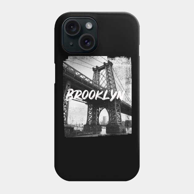 New York Brooklyn Bridge Grunge Phone Case by Jimmyson