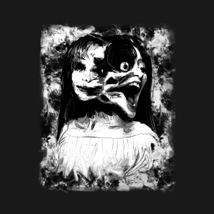 Manga Gothic Scary Double Faces - Dark manga art Emo T-Shirt