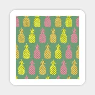 Tropical Green Neon Pineapple Print Magnet