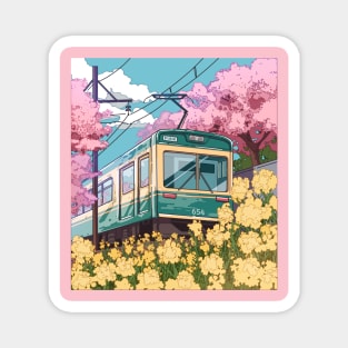 The Japanese train and the spring traveling Magnet