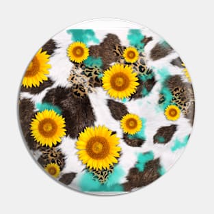 Sunflower cow fur Pin