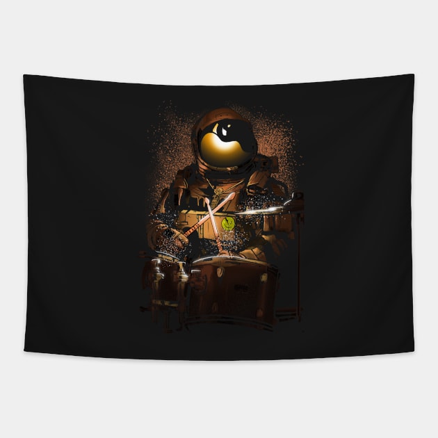 astronaut space drummer Tapestry by artofkaan