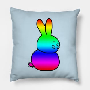 Bright Rainbow Easter Bunny Pillow