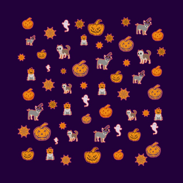 Spooky Halloween Dog Pattern by Designs_by_KC