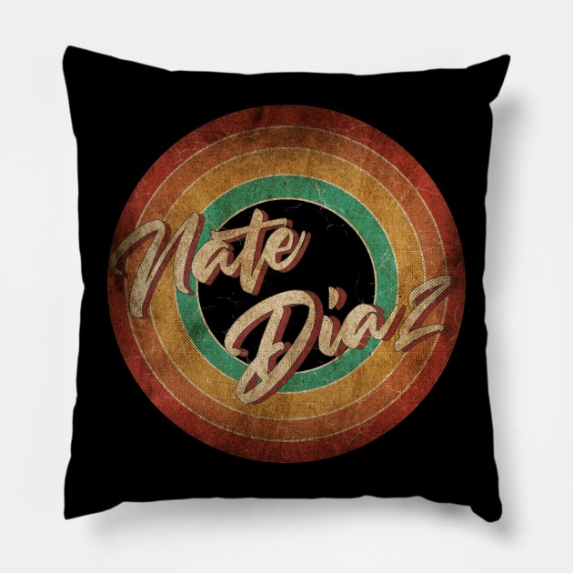 Nate Diaz -Vintage Circle Art Pillow by antongg