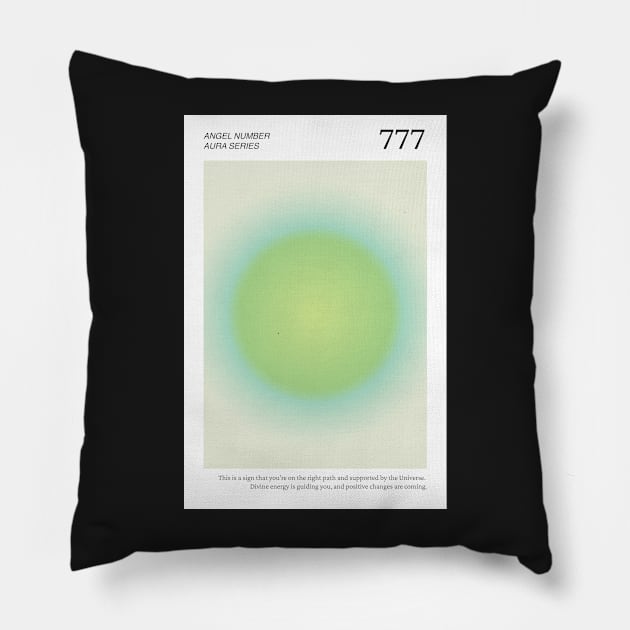 Angel Number 777 Aura Pillow by mystikwhale