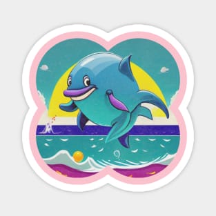 Happy jumping dolphin Magnet