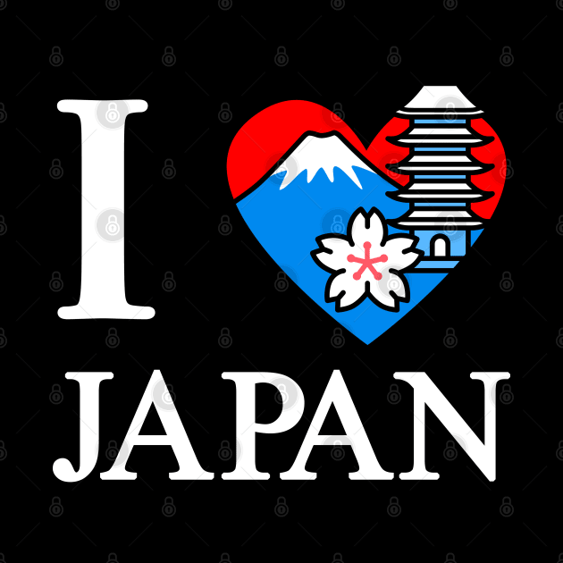 I Love Japan Travel Asian Vacation Slogan Souvenir by BoggsNicolas