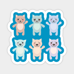 Funny cats, pastel colors Magnet