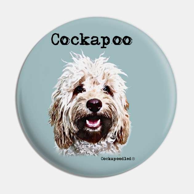 Champagne Blonde Cockapoo / Spoodle and Doodle Dog Pin by WoofnDoodle 