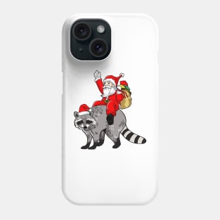 Santa onn Raccoon Phone Case