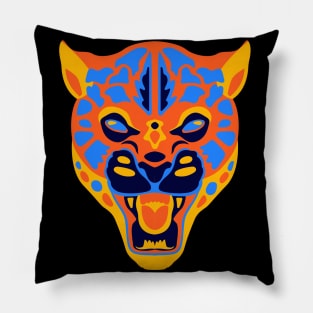 jaguar/leopard head art Pillow