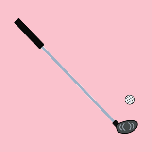 Pink Golf Ball and Club T-Shirt