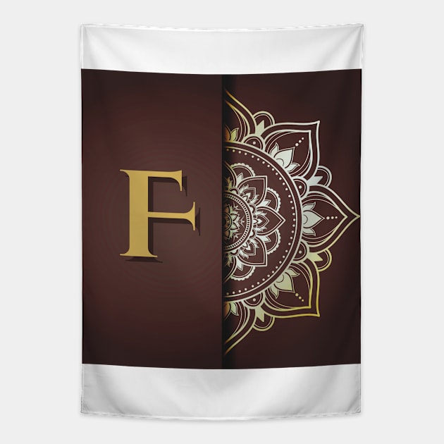 F – Mandala Monogram Tapestry by Mazzlo Shop