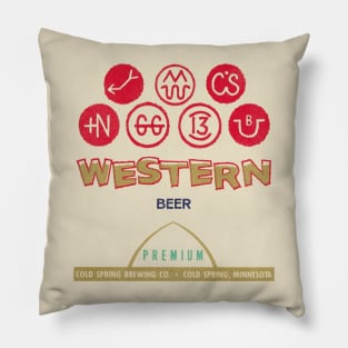 Western Beer Retro Defunct Breweriana Pillow