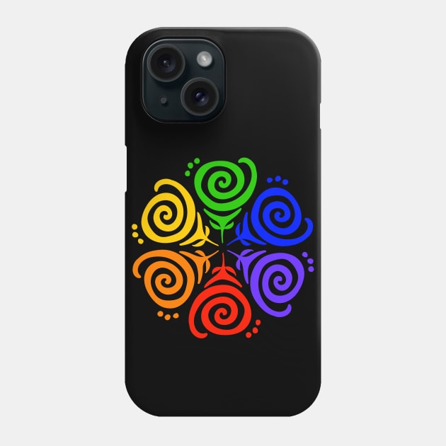 Rainbow Flower Mandala Phone Case by Slightly Unhinged