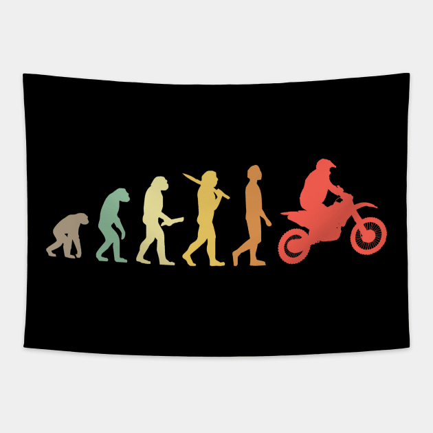 Retro Motocross Evolution Gift For Motocross Riders Tapestry by OceanRadar