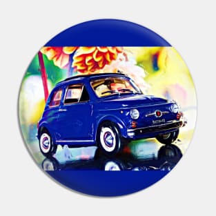 Surreal blue Fiat 500 Pin