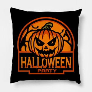 Halloween Party Badge Pillow