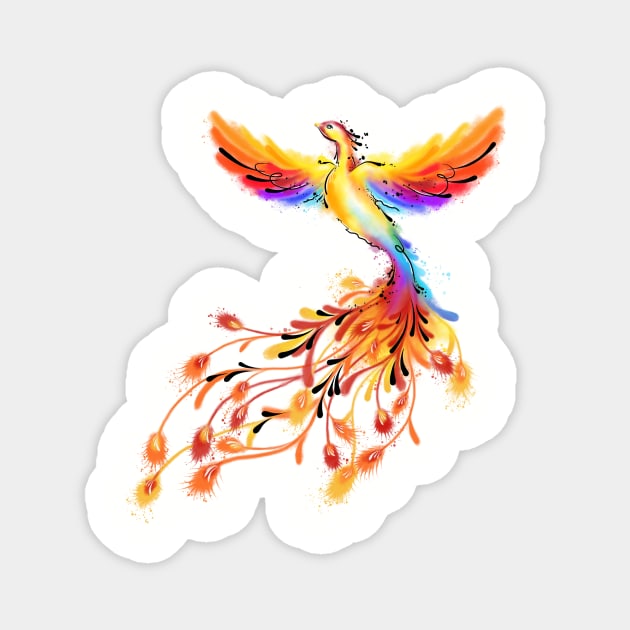 Watercolor Phoenix Magnet by MissyCorey