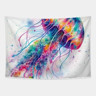 Psychedelic illustration of a jellyfish Tapestry