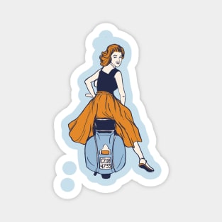 Italian girl on Vespa Piaggio Magnet